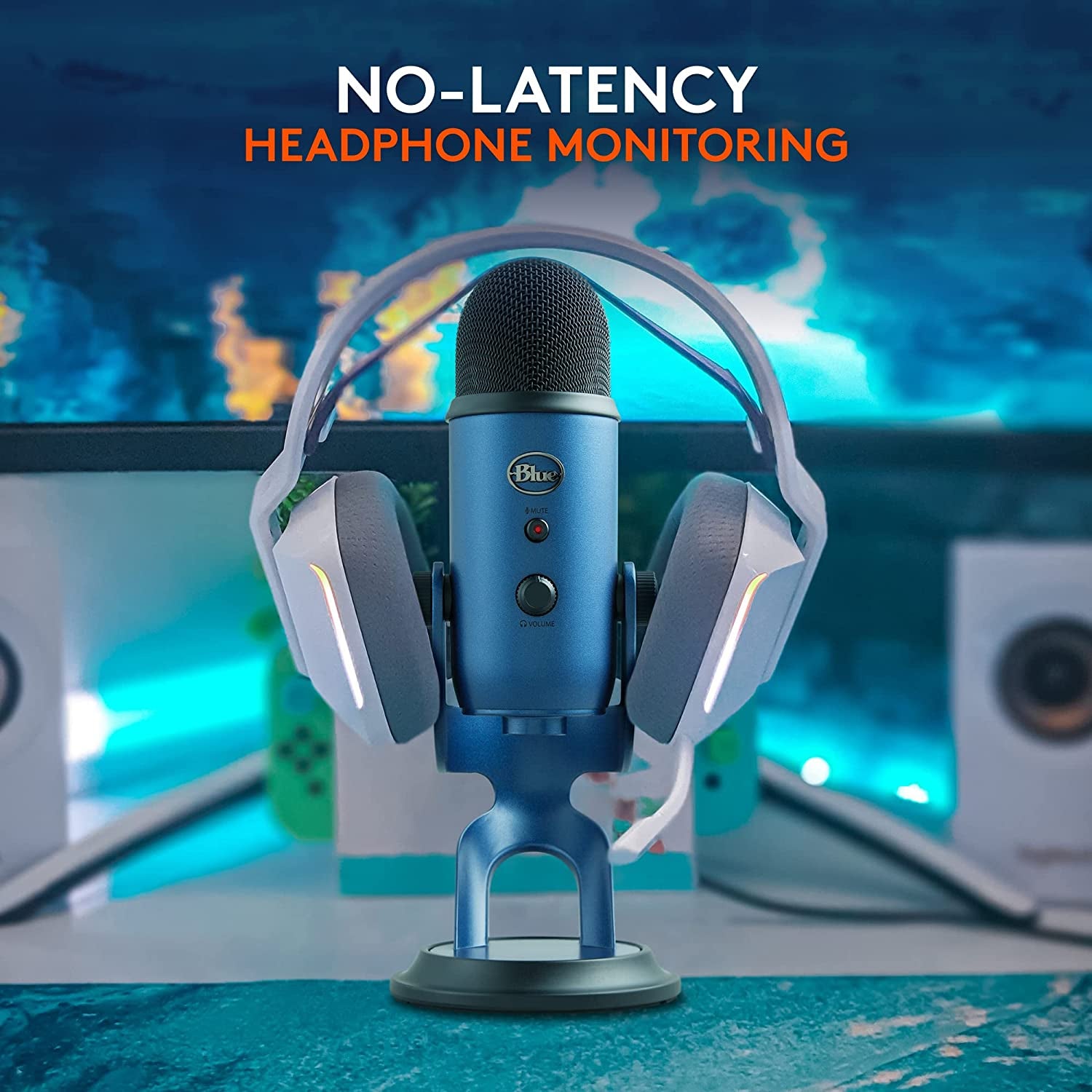Yeti USB Microphone for PC, Mac, Gaming, Recording, Streaming, Podcasting, Studio and Condenser Mic with VO!CE Effects, 4 Pickup Patterns, Plug and Play - Midnight